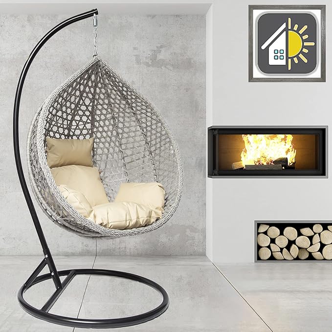 Hanging Egg Chair Black Grey Beige