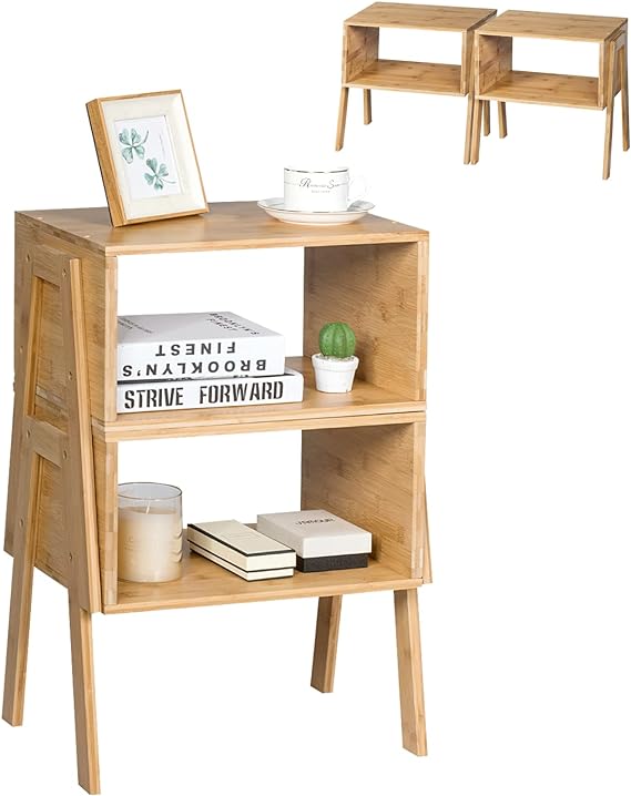 CASART Set of 2 End Tables stackable