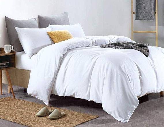 WHITE 100 Pure Cotton BEDDING SET