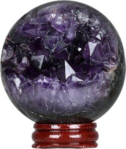 mookaitedecor 61-70mm Natural Open Smile Amethyst Crystal
