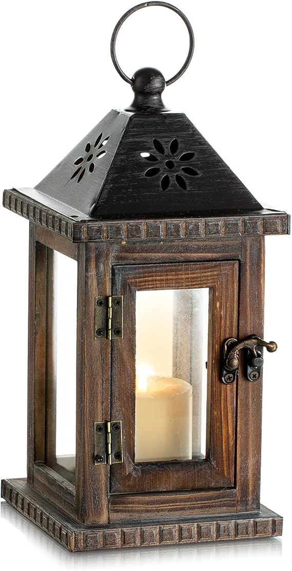 Romadedi Wooden Candle Lantern