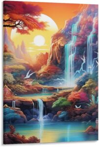 DHBANEIOK Waterfall Wall Art Canvas