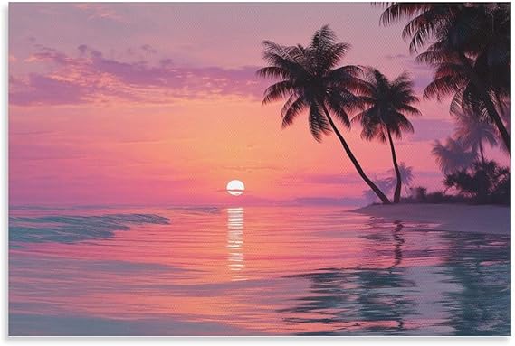 NQHXLRUDC Beach Sunset Canvas