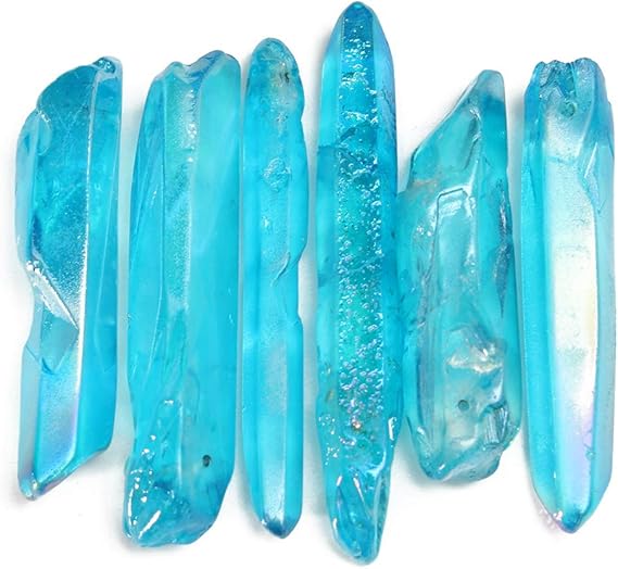 Natural Blue Aura Lemurian Seed Quartz
